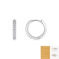 Elegante S925 sterling zilveren huggie oorbellen met rond geslepen Moissanite-stenen - E15475 20 Stenen (Met GRA Certificaat)