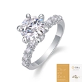 Luxury S925 silver moissanite ring with six-prong setting and GRA certificate - US Size 7 / 2ct Moissanite (with GRA Certificate)