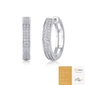 S925 sterling zilveren oorringen met dubbele rij pavé moissaniet en GRA-certificaat - E13354 68 Stenen (Met GRA Certificaat)