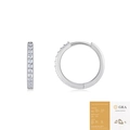 Elegante S925 sterling zilveren oorringen met glinsterende moissaniet en GRA certificaat - E15476 22 Stenen (Met GRA Certificaat)