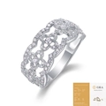 S925 sterling silver moissanite flower ring with GRA certificate in brilliant silver finish - US Size 7 / Moissanite (89 Stones) With GRA Certificate