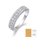 Anillo de plata 925 con moissanita de varias filas y certificado GRA - US 9 / Estilo Pavé de Tres Filas Con Certificado GRA (R13063)