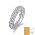 Anello eternity in argento 925 e moissanite con certificato ufficiale GRA incluso - Taglia US 9 / Moissanite (con certificato GRA)