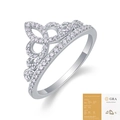 Anello a corona in argento 925 con moissanite, fascia intrecciata e certificato GRA - Taglia US 7 / Moissanite (con certificato GRA)