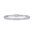 Classic S925 sterling silver square-cut tennis bracelet featuring high-quality moissanite - 16.5cm / Moissanite Bracelet (L13116) / Bracelet