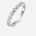 Elegante anello in argento sterling S925 con design a onde e pietra moissanite brillante - Taglia US 9 / Stile Intrecciato Ondulato (R13581) / Argento