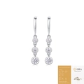 S925 silver earrings with three graduated moissanite stones and GRA certificate - E13641 Mozambique 4.0+3.0+2.5m (including Gra Certificate) M