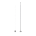 S925 sterling silver drop earrings with 2 carat moissanite stones and long box chains - Style E13914 - Moissanite 2ct*2