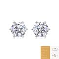 Klassische S925 Silber Moissanit-Ohrstecker mit Sechs-Klauen-Fassung und GRA-Zertifikat - Premium Sechs-Klauen-Stil / 0.5ct*2 Moissanit (Mit GRA-Zertifikat)