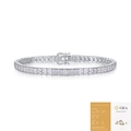 Eleganteres S925 Sterlingsilber Tennisarmband mit quadratischen Moissanit-Diamanten - L13116 quadratischer Moissanit 3*3 (mit GRA-Zertifikat) / 19cm/7.5 Zoll