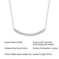 Collana in argento sterling S925 con 11 pietre moissanite rotonde da 2,6 mm a sorriso - 11 Pietre 2.6mm Moissanite (N13269)