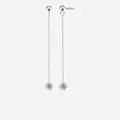 Boucles d'oreilles longues en argent S925 avec moissanite de 2 carats à coupe ronde - Style E13915 - Moissanite 2ct*2