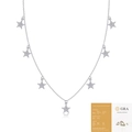 Elegant 925 sterling silver necklace with seven sparkling moissanite star pendants - Star Style With GRA Certificate (N13682)