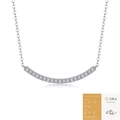 Collana sorriso in argento S925 con pavé di moissanite e certificato GRA incluso - 19 Pietre 1.4mm Moissanite Con Certificato GRA (N13277)