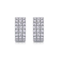 Orecchini a cerchio in argento S925 con cinque file di moissanite pavé di lusso lucido - Moissanite da 2 mm