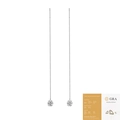 Minimalist S925 sterling silver drop earrings featuring 2 carat round moissanite stones - Style E13914 - Moissanite 2ct*2 (With GRA Certificate)