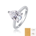Anillo de moissanita corte pera en plata S925 con certificado de autenticidad GRA - Estilo Forma de Pera con Certificado GRA (R12982) / Talla US 9