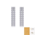 Orecchini a nappa in argento 925 con moissanite e certificato ufficiale GRA - Stile Moissanite da 3.0 mm a Doppia Fila (E13512) / Con certificato GRA