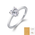 925 silver ring featuring heart-cut moissanite stone and GRA certificate - Heart Shape Style with GRA Certificate (R13211) / US Size 9