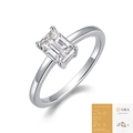 Emerald cut moissanite ring in 925 sterling silver with GRA certificate included - Emerald Cut Style with GRA Certificate (R13108)