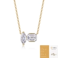 Golden 925 silver necklace featuring marquise and emerald cut moissanite with GRA certificate - Double Moissanite Combination Style (With GRA Certificate) / Moissanite 6*8mm/5*10mm