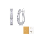 S925 sterling silver hoop earrings with square moissanite stones and GRA certificate - E13229 U-Shape Moissanite 22 Stones (With GRA Certificate)