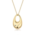 Gold 925 silver necklace with teardrop moissanite pendant on a white background - Water Drop Style (P15133) / Moissanite 2.5mm