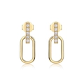 Minimalist U-shaped 925 silver earrings with gold plating and sparkling zircon stones - Moissanite 1.5mm*10