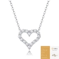 Collar colgante corazón moissanita en plata S925 con certificado GRA sobre fondo blanco - Moissanita (con certificado GRA)