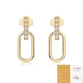 Golden geometric moissanite earrings with U-shaped design and GRA certification - Moissanite 1.5mm*10 (With GRA Certificate)