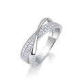 925 silver cross ring with sparkling moissanite stars and hollow letter design - US Size 5 / Moissanite Ring