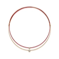Minimalistische set van rode koord- en goudketting met briljantgeslepen moissanite hanger - Chisheng Jinyun Stijl