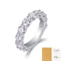 Anello eternity in moissanite argento 925 con certificazione GRA professionale - Taglia US 9 / Stile Moissanite Con Certificato GRA