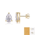 Peergeslepen moissanite oorknopjes in goudkleurig 925 zilver met GRA-certificaat - Met GRA-certificaat / 5*8mm / Goud
