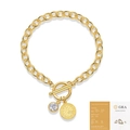 Goldenes Gliederkette-Armband mit OT-Verschluss, Moissanit und GRA-Zertifikat - L15125 Moissanit 1 Karat (Mit GRA-Zertifikat) / 925 Silber Vergoldet