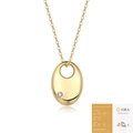 Minimalist gold plated 925 silver necklace with oval pendant and Moissanite stone - Oval Style - With GRA Certificate (P15108) / Moissanite 2.5mm