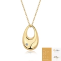 925 silver gold teardrop moissanite necklace with GRA certificate on white background - Teardrop Style - With GRA Certificate (P15133) / Moissanite 2.5mm