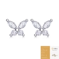Silver S925 butterfly stud earrings with marquise cut moissanite and GRA certificate - Moissanite 2.5x5mm (With GRA Certificate)