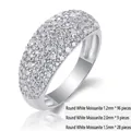 Silver wide moissanite pavé ring featuring round multi-size stones in a polished finish - US Size 9 / R15309 Moissanite 133 Stones