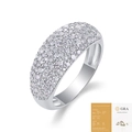 Wide pave-set moissanite ring in 925 silver with GRA certificate for authenticity - US Size 9 / R15309 Moissanite 133 Stones (With GRA)