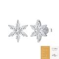 Bloemvormige S925 zilveren oorbellen met marquise moissaniet en GRA-certificaat - Moissaniet 3x6mm (Met GRA-certificaat)