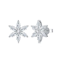 S925 zilveren bloem oorknopjes met marquise geslepen moissanite edelstenen - Moissaniet 3x6mm