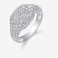 Anillo de moissanita con pavé en plata de ley 925 y piedras redondas brillantes - Talla US 9 / R15308 Moissanita 175 Piedras