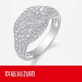Moissanite pave-set band ring in 925 sterling silver with sparkling round cut stones - US Size 9 / R15308 Moissanite 175 Stones