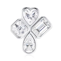 Elegant S925 silver earrings with heart, square, rectangular and pear cut moissanite stones - Moissanite 5x5mm