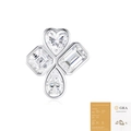 S925 silver moissanite earring with heart, pear, emerald and square cuts with GRA card - Moissanite 5x5mm (With GRA Certificate)