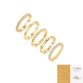 Juego de cinco anillos apilables de plata 925 dorada con Moissanita y certificado GRA - Talla US 9 / Juego de 5 Piezas (Con Certificado GRA) / Dorado