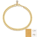 Gouden 925 sterling zilveren cubaanse schakelarmband met moissanite hanger en GRA-certificaat - Met GRA-certificaat / Cubaanse schakel - 4mm Moissanite