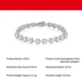 Bracciale minimalista Moissanite placcato argento S925 con pietre taglio tondo - Moissanite da 3,0 mm (L15872) / 16.5cm