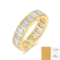 Eternity ring in gold-plated S925 silver with emerald-cut moissanite stones and GRA card - US Size 9 / Emerald Cut Eternity Style (With GRA Certificate)